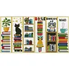 6pcs Cat and Book-DIY Stamped Cross Stitch Bookmark 47x28cm (Single-Sided)