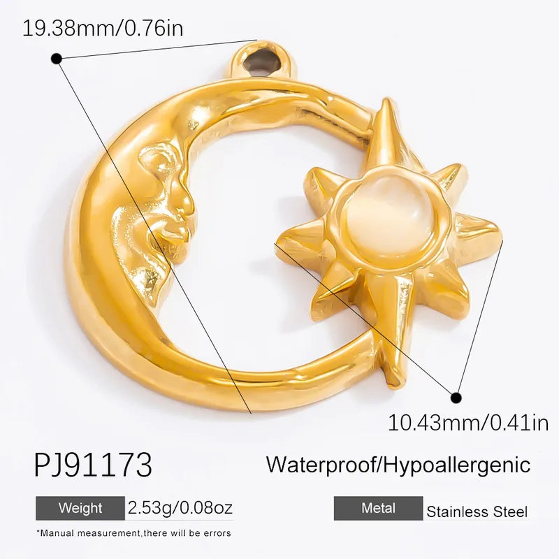 1 Piece 12.64*13.28mm 304 Stainless Steel Zircon 18K Gold Plated Heart Shape Pendant Jewelry Accessories