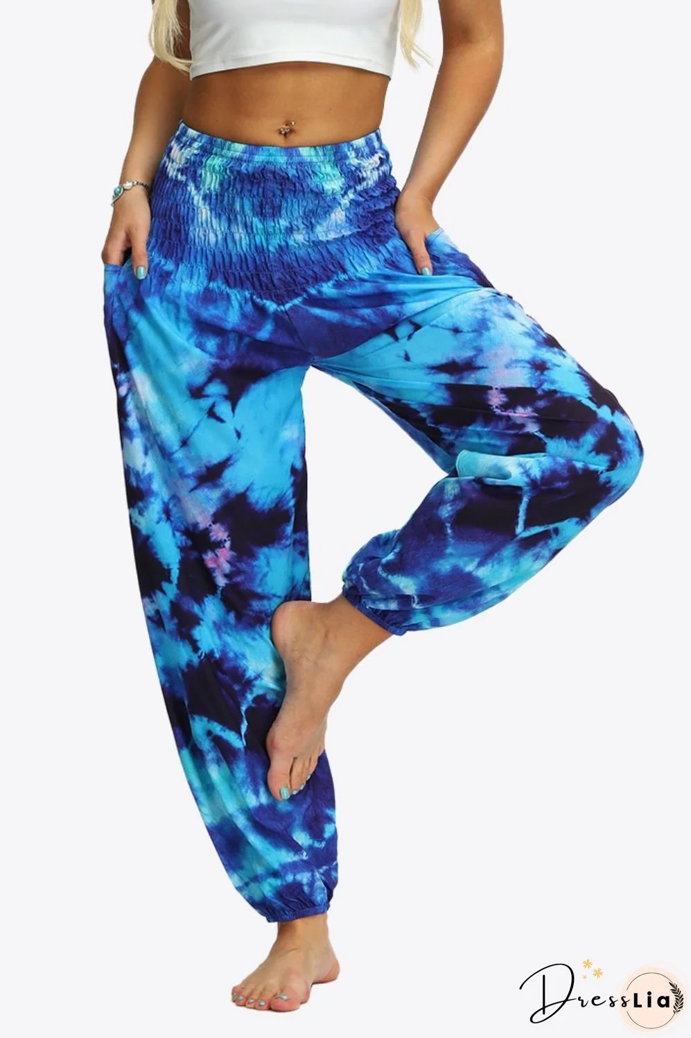 Tie-Dye Smocked Joggers