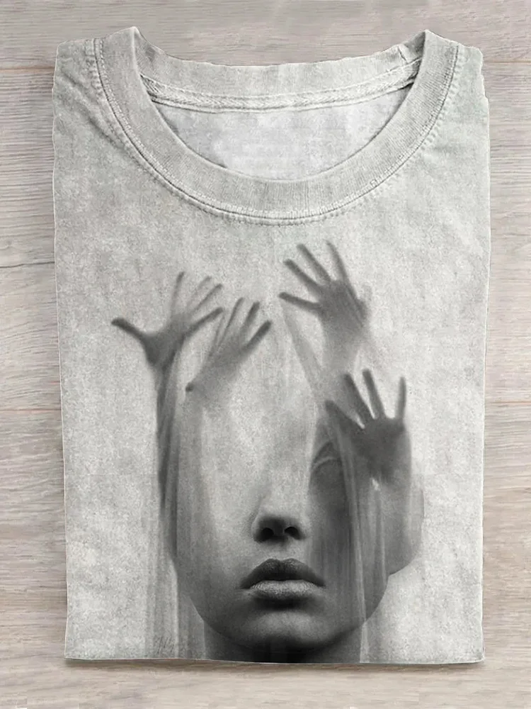 Teecade Teecade Half Face and Hand Shadow T-shirt