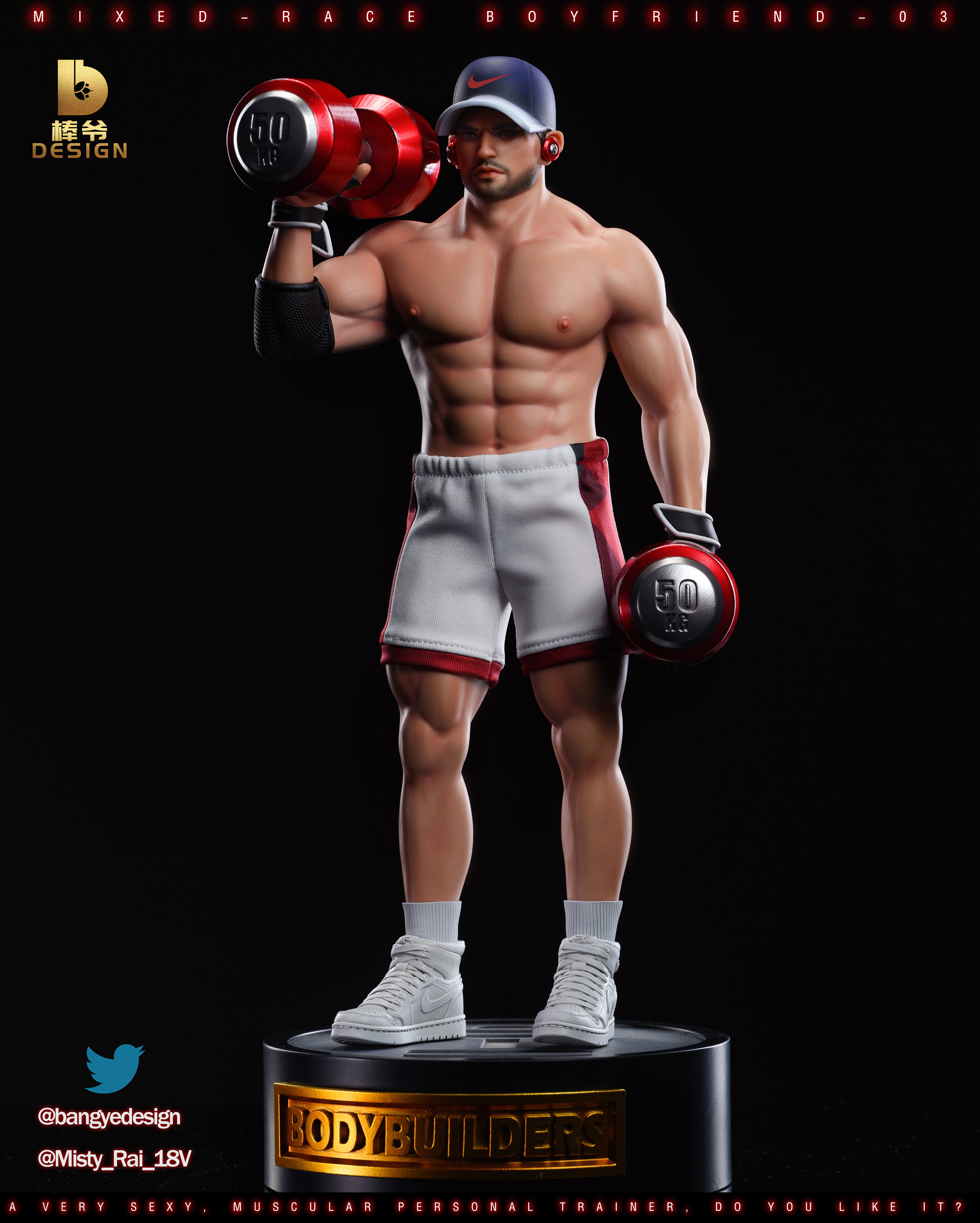 PRE-ORDER BANGYE Design Studio - Original Mixed-Race BoyFriend #3 BODYBUILDER Statue(GK) (Adult 18+)-