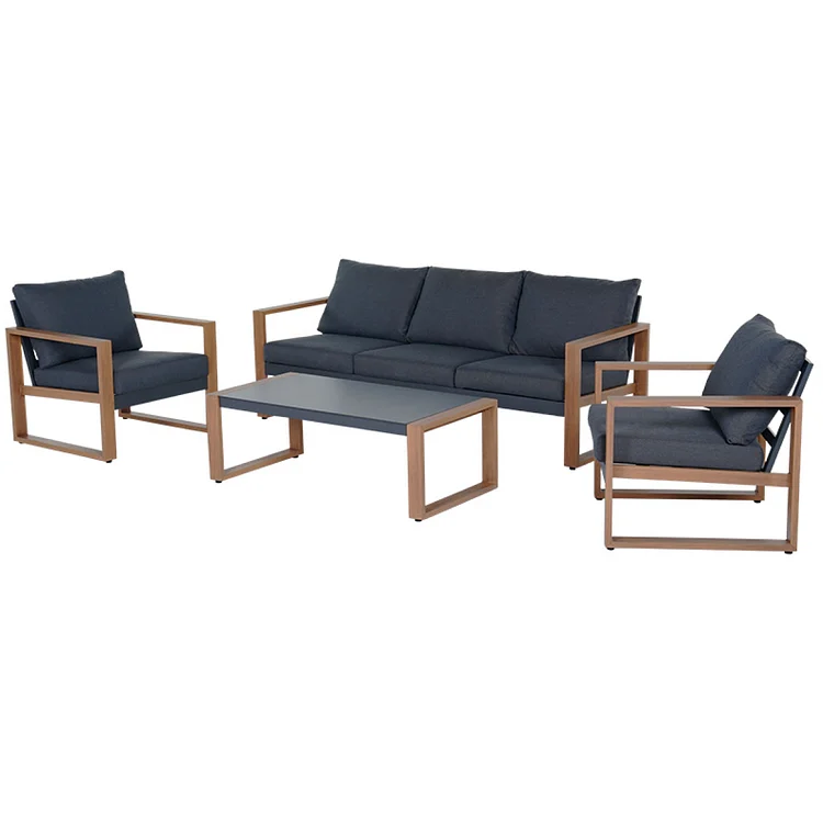 Grand patio Outdoor 4 Pieces Duisburg Aluminum Conversation Sofa Sets, with Removable  Cushion and Coffee Table for deck and patio