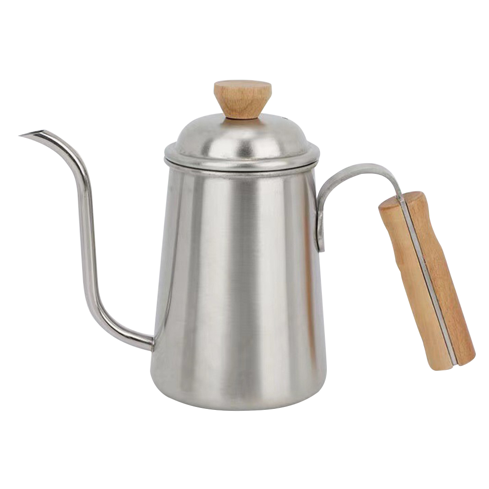 

650ml Thickened Stainless Steel Gooseneck Spout Coffee Pot w/ Wooden Handle, 501 Original