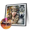 (Multistyle) Beauté Et Le Loup-Perceuse Ronde Peinture Diamant-40*40CM