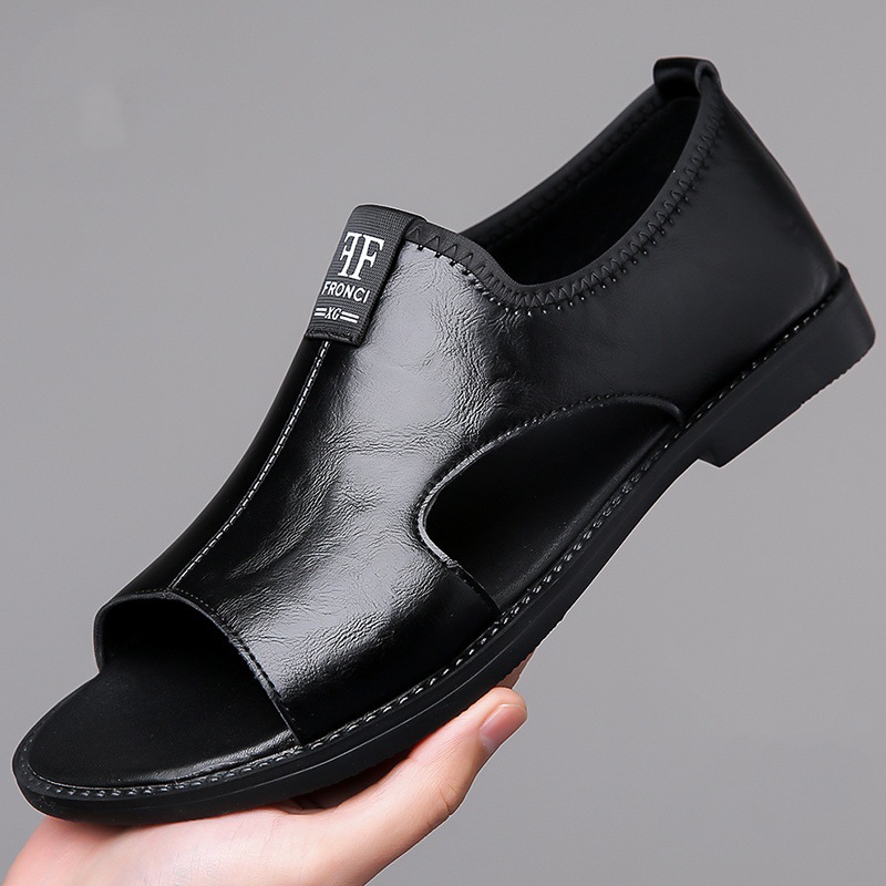 Arkget Shoes | Men's Premium Leather Slip-On Slide Sandals