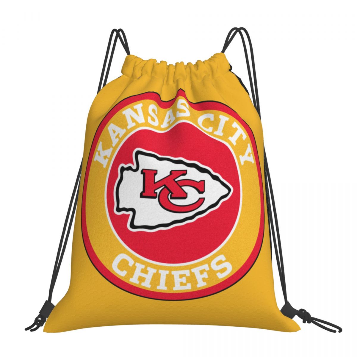 Kansas City Chiefs Circle Logo Foldable Sports Gym Drawstring Bag