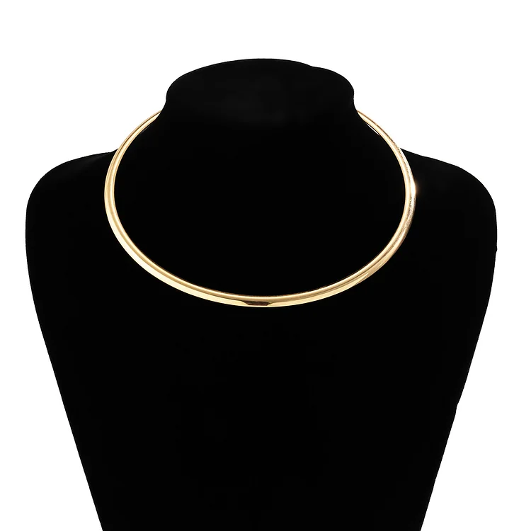 Lady smooth circular cold wind collar clavicle chain