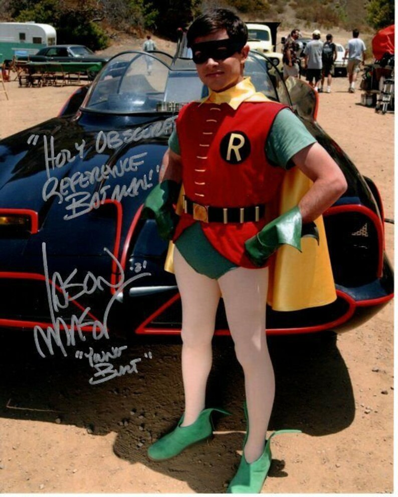 Jason marsden signed 8x10 batman & robin young burt Photo Poster painting great content