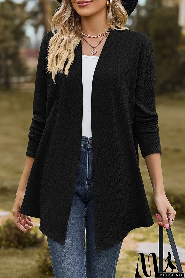 Casual Solid Patchwork V Neck Outerwear