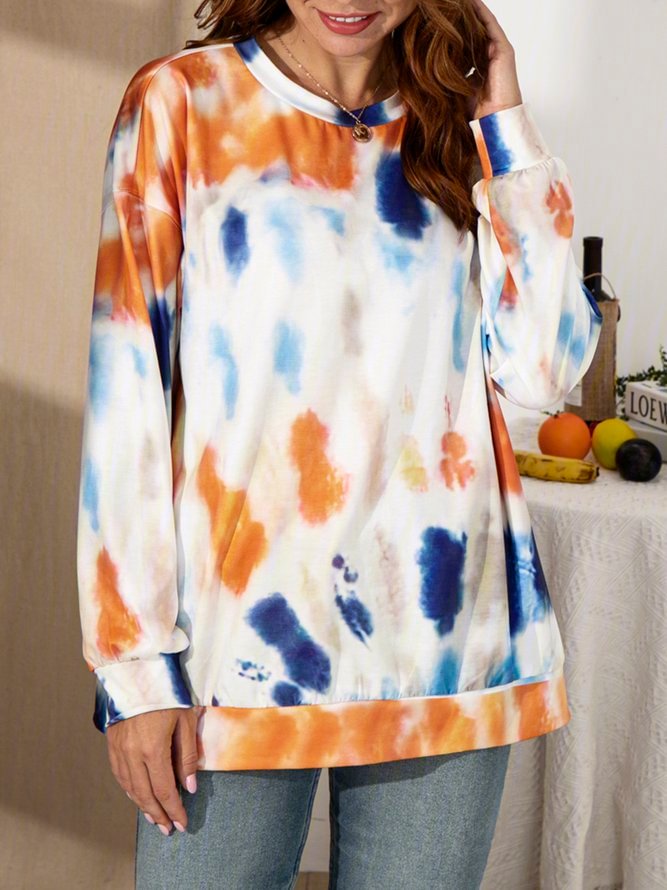 Multicolor Long Sleeve Casual Sweatshirt Zaesvini