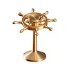Brass Rudder Rotating Ornaments Pilot Helmsman Desk Decoration Ornaments Car Ornaments Copper Crafts