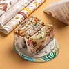 4PCS Wooden Diamond Painted Placemat Round Placemat with Holder(Marine Life)