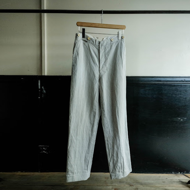 Men's Holiday Cotton and Linen Striped Pants