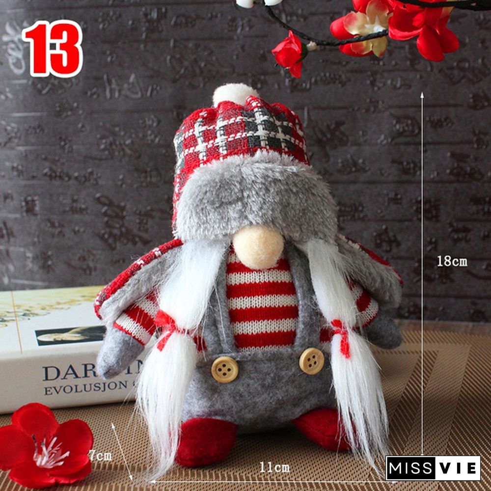 34Styles Elf Doll Ornaments Faceless Plush Doll Rudolph Gnomes Dwarf Santa Claus Swedish Tomte Dwarf