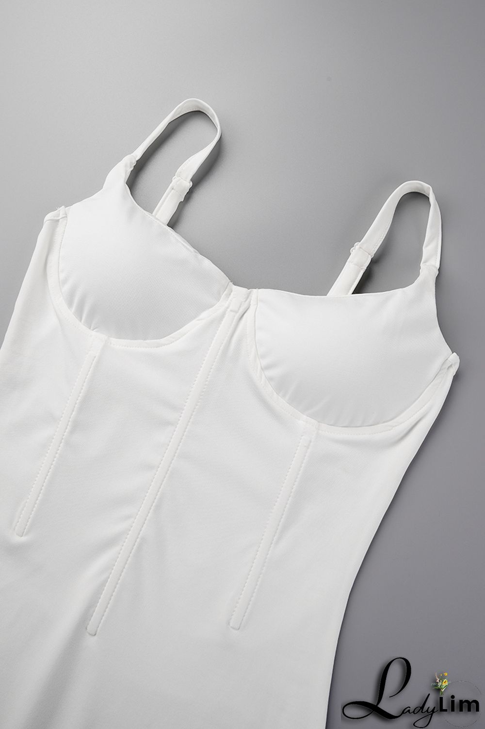 White Sexy Casual Solid Backless Spaghetti Strap Sleeveless Dress Dresses