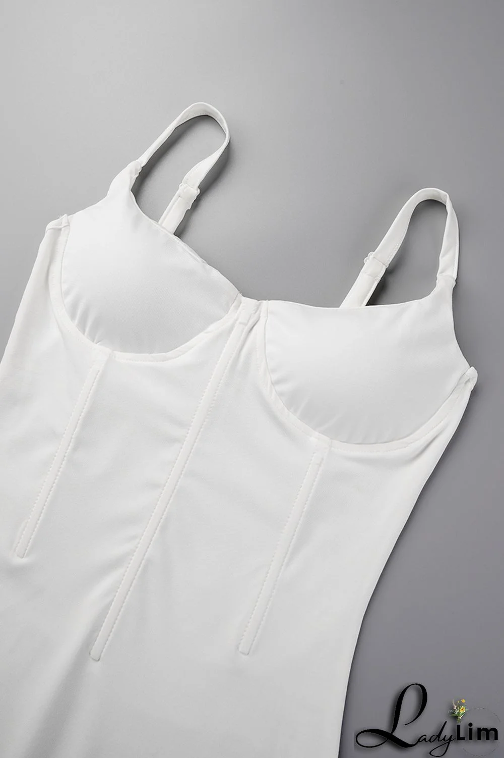 White Sexy Casual Solid Backless Spaghetti Strap Sleeveless Dress Dresses