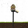LED Solar Fairy-Tale Mushroom Cottage Garden Light Auto On/Off Resin Mushrooms Ground Decor Lights Weather-Proof Solar-Powered Resin Mushrooms Statue Lamp for Yard Patio Pathway Lawn Flower Bed