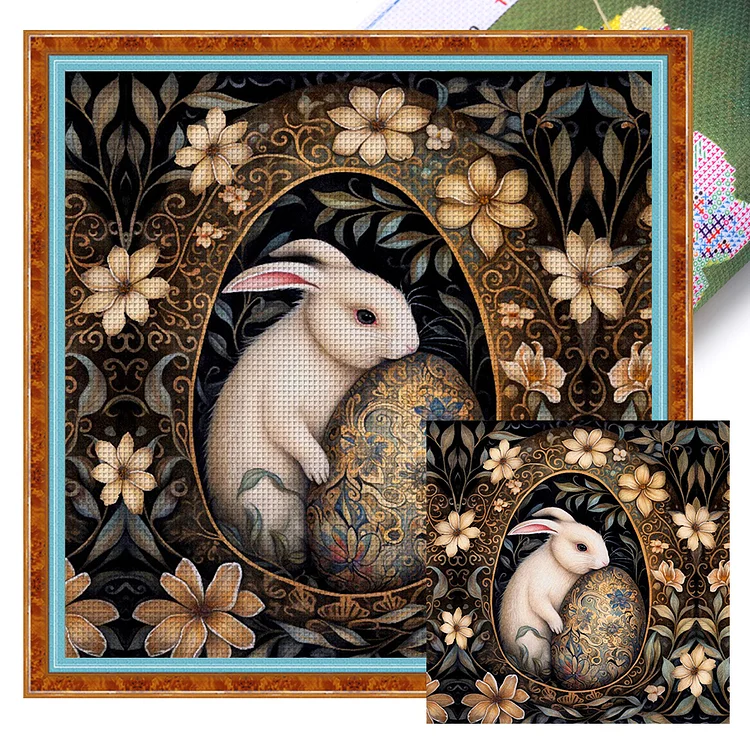 【Huacan Brand】Easter Bunny 11CT Stamped Cross Stitch 45*45CM