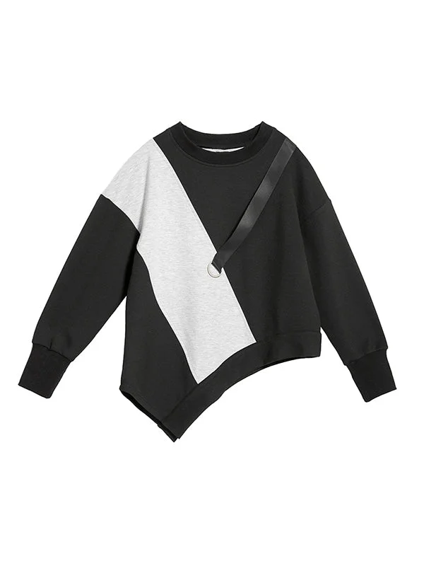 Double Take Texture Contrast Round Neck Long Sleeve T-Shirt main image 0