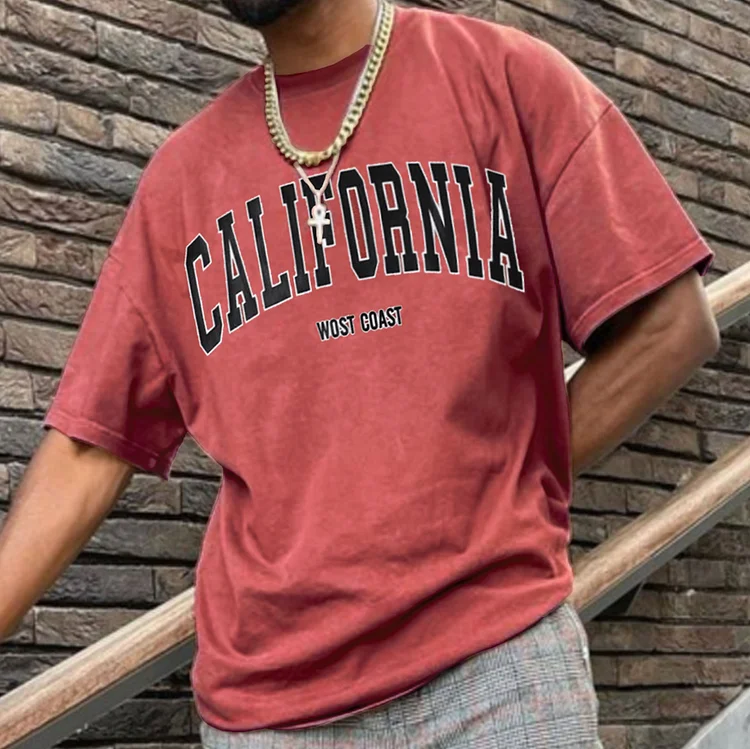 Retro Oversized CALIFORNIA Men's T-shirt 8922