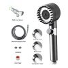 High Pressure Shower Head Handheld Set 3 Modes Filter Shower Head with Hose/Bracket Replacement Cotton Filter
