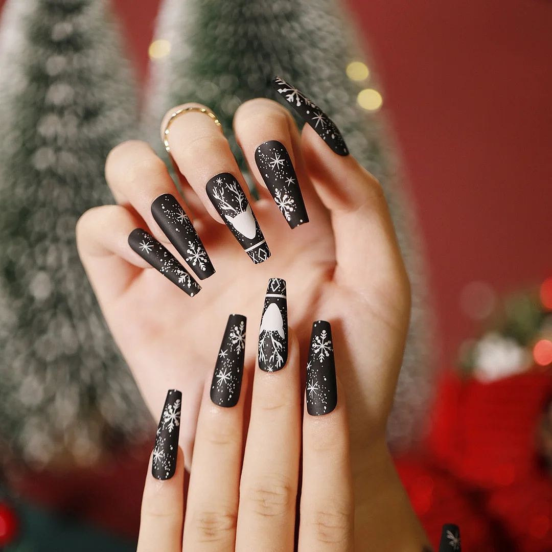 Christmas Series Fake Nails Full Cover Fake Nails DIY Glue Press On Nails Nail Supplies For Professionals-Nail Inspo