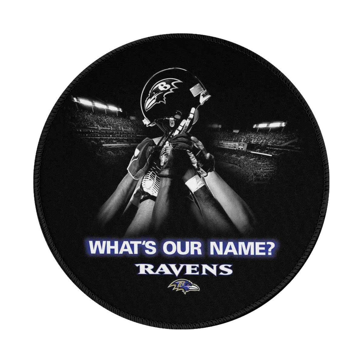 Baltimore Ravens Football Team Waterproof Round Mouse Pad for Wireless Mouse