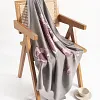 Purple Floral Grey Autumn Winter Shawl Scarf