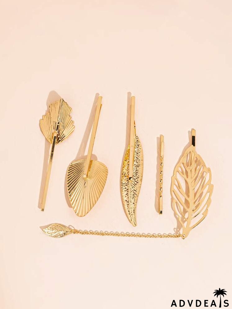 8pcs Leaf Decor Hair Clip