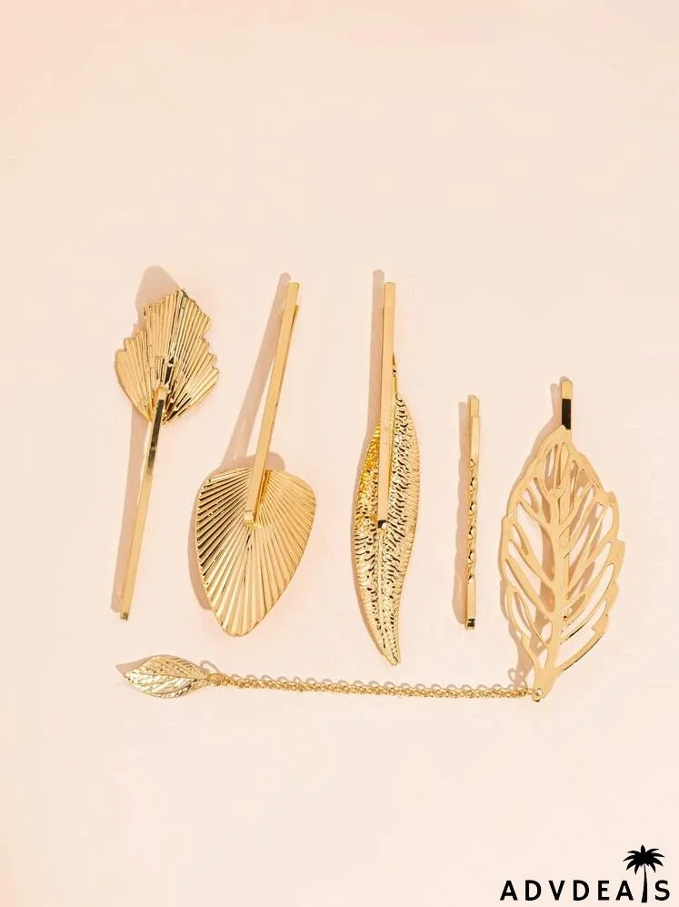 8pcs Leaf Decor Hair Clip