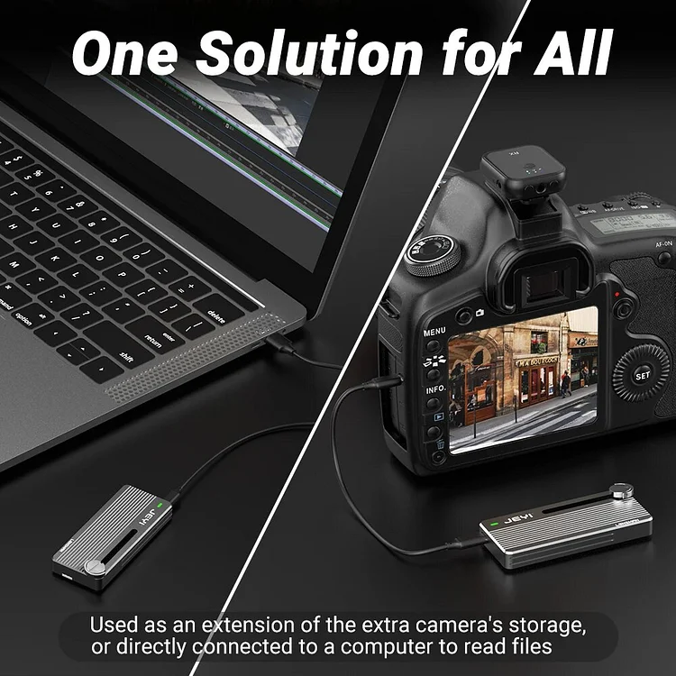 JEYI M.2 NVMe SSD Enclosure with Camera Mounting Screw, USB