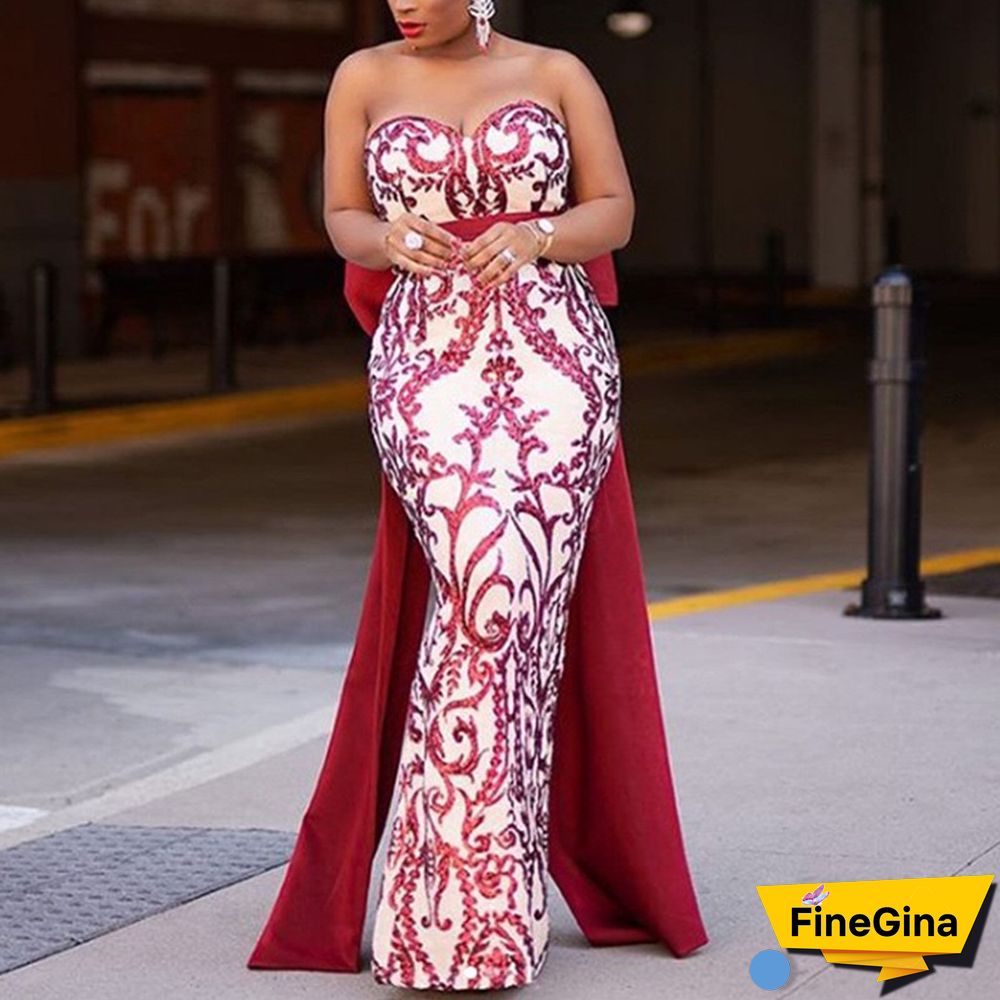 Elegant Dress Women For Wedding Party Red Strapless Backless Sheath High Waist Mermaid Split For Evening Dinner Vestidos Mujer