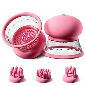 Manual Nipple Vibrator with 3 Brush Heads – 10 Powerful Rotation Modes & Sucking Function