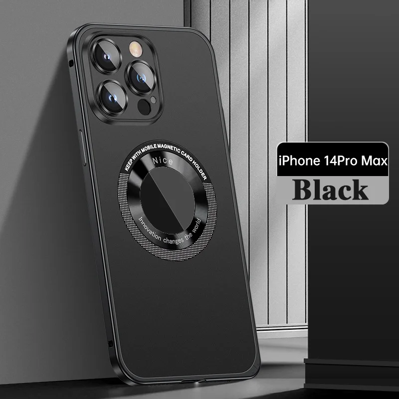 Magnetic Attraction Spring Buckle Metal Frame Case Cover For iPhone