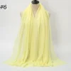 Pleated Linen Cotton Scarf Woolen Edge Women Hijab Shawl