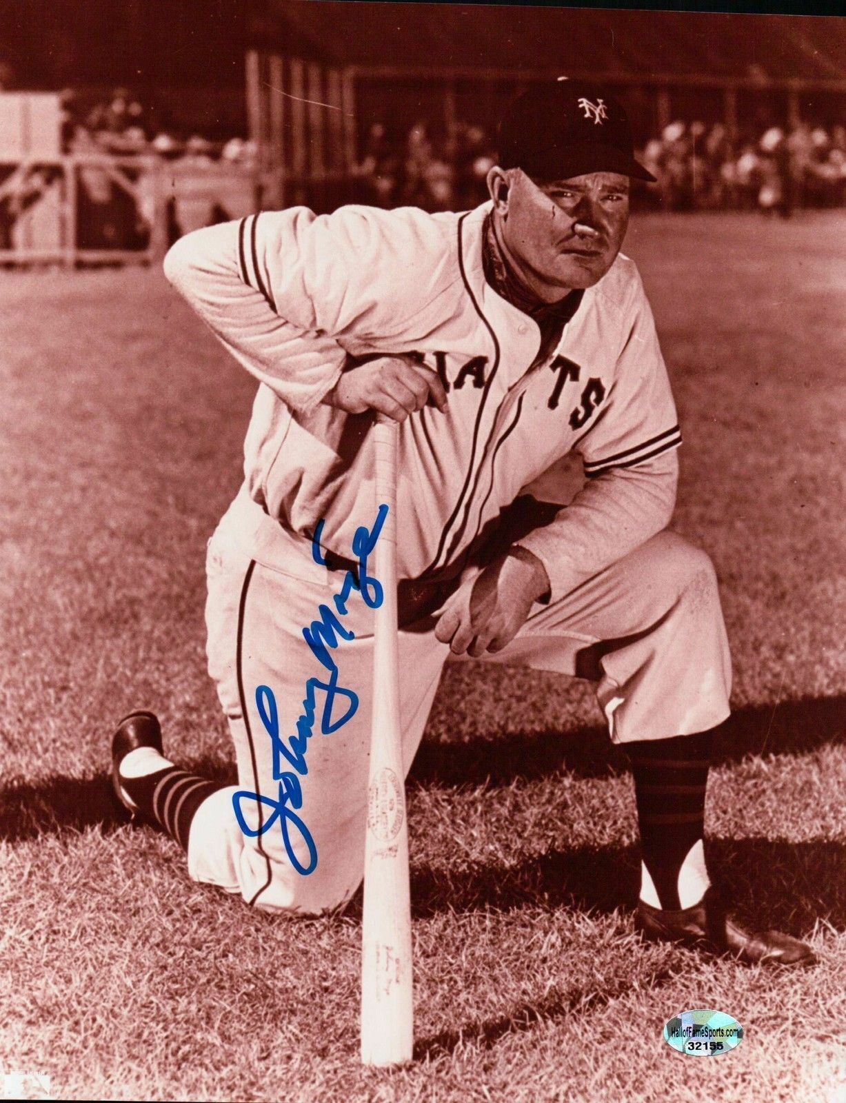 Johnny Mize Signed 8X10 Vintage Photo Poster painting Autograph New York Giants Auto Up w/COA