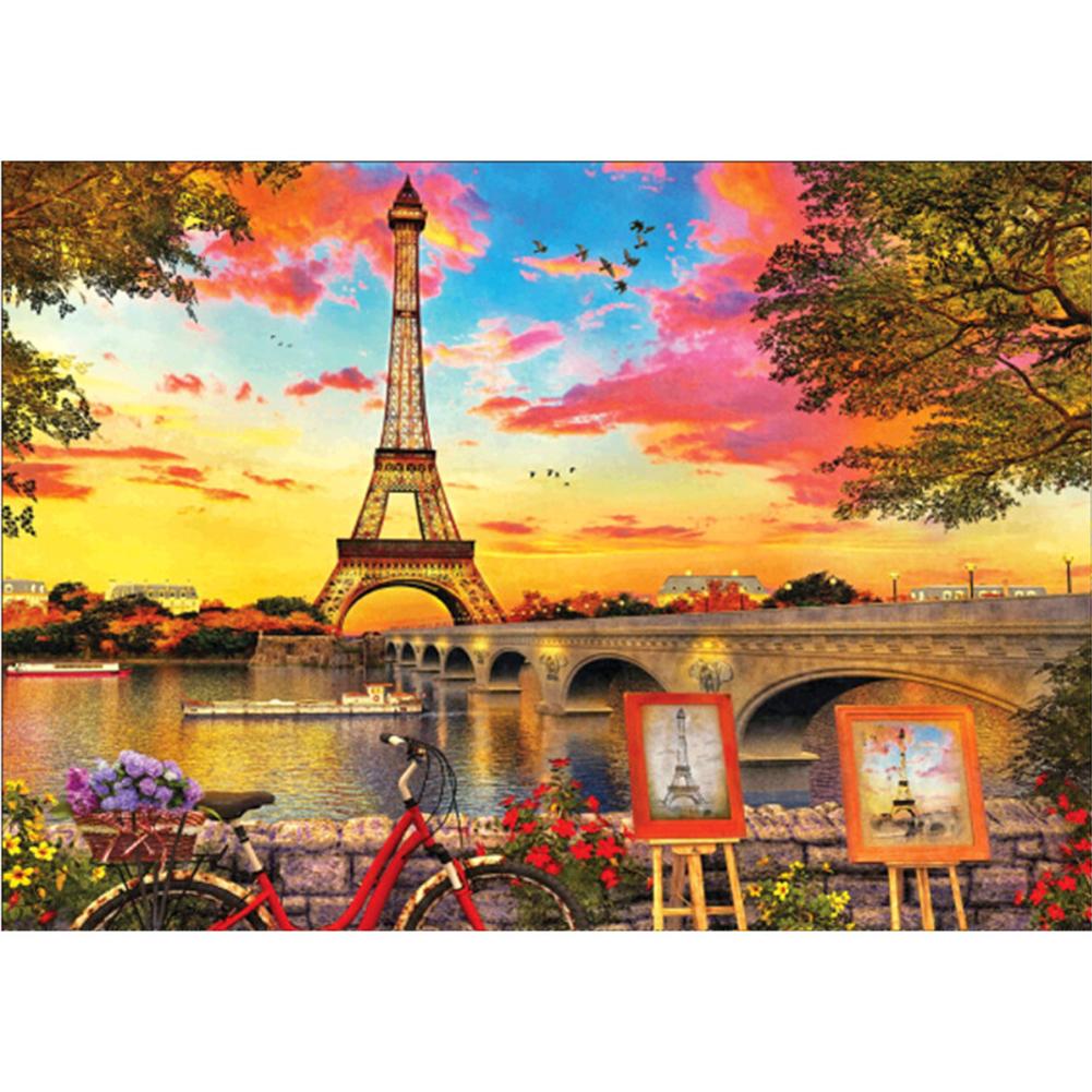 

40*30CM - Paris Tower - Round Drill Diamond Painting, 501 Original