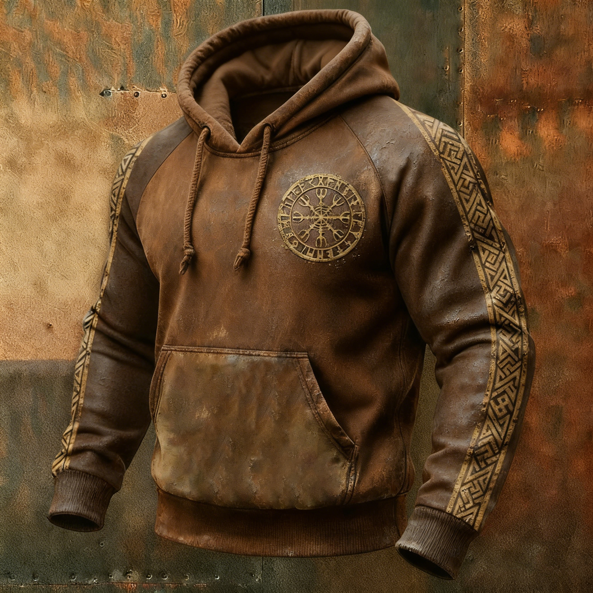 Men's Celtic Viking Inspired Art Warm Hoodie elevenforest