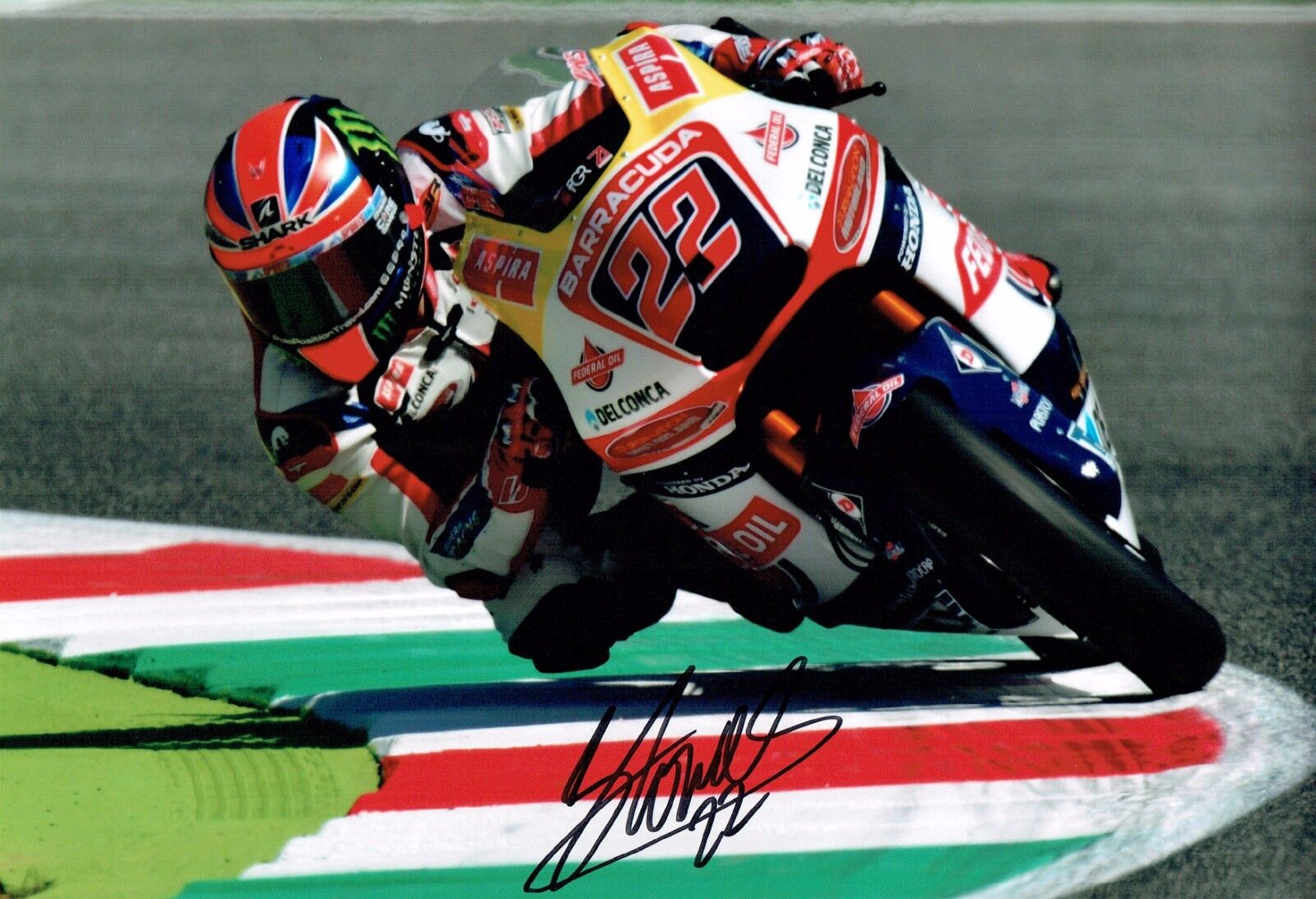 Sam LOWES SIGNED British MOTO2 HONDA Rider Autograph 12x8 RACE Photo Poster painting AFTAL COA