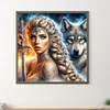 Beauté Loup-Perceuse Ronde Peinture Diamant-40*40CM