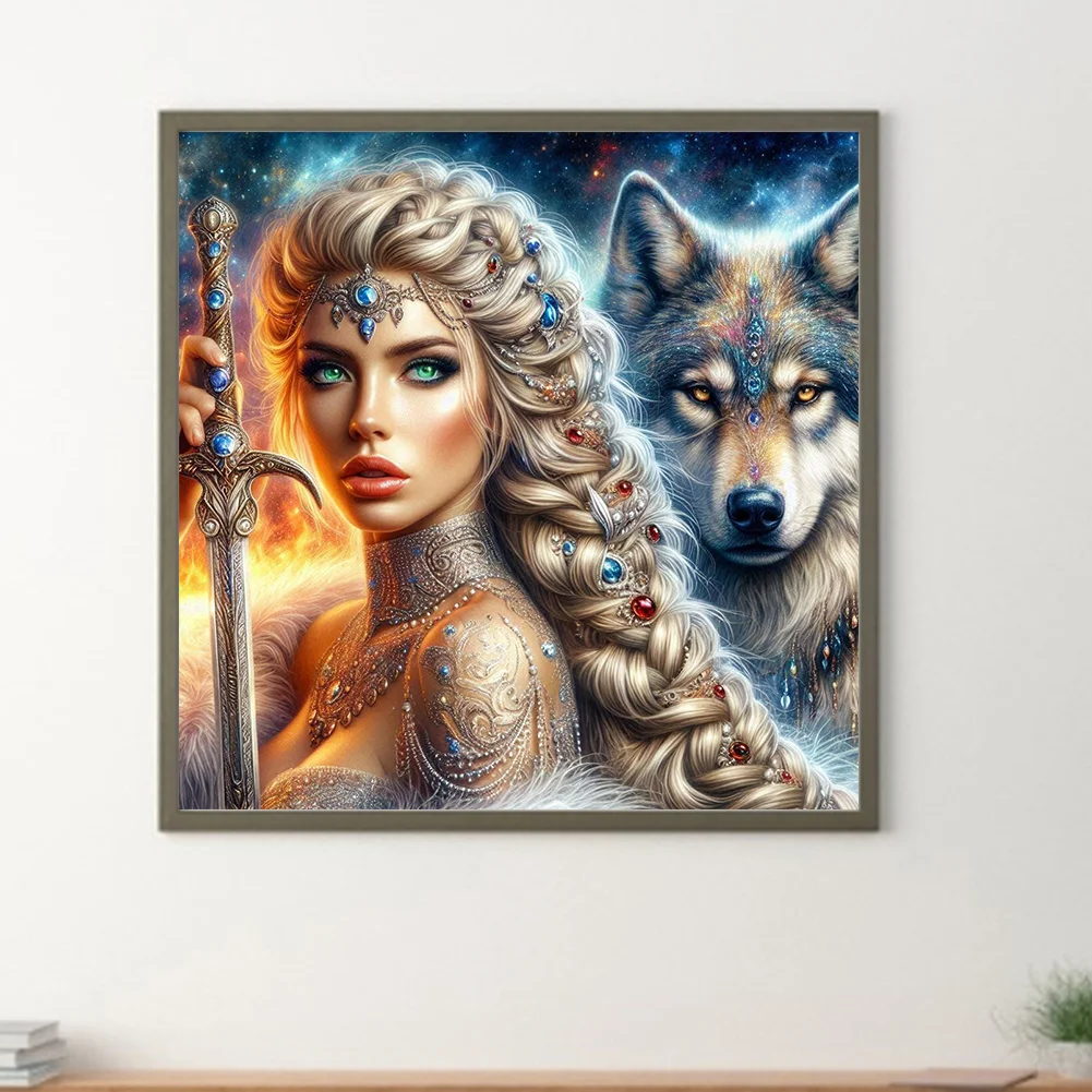 Diamond Painting - Full Round Drill - Beauty Wolf(Canvas|40*40cm)