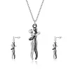 💕Collier pendentif et boucles d'oreilles pour couple &eacute;treignant