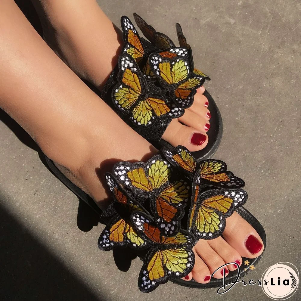Chic Butterfly Decorated Slipper