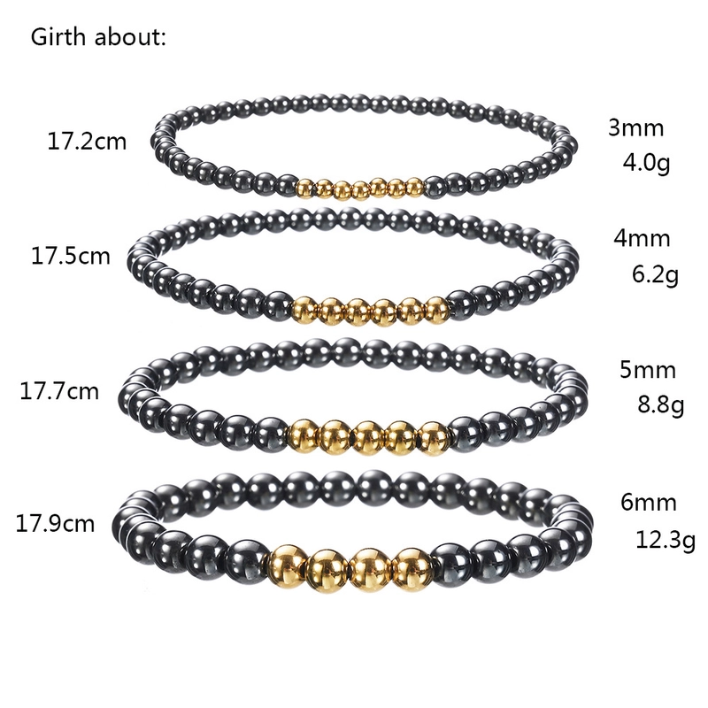 Hip-Hop Geometric Obsidian Beaded Men’s Bracelets