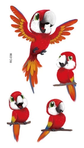 52 Kinds Watercolor Animals Fake Tattoos Temporary Cat Flamingo Wolf Whale Fox Butterfly Waterproof Tatto Stickers Small Size