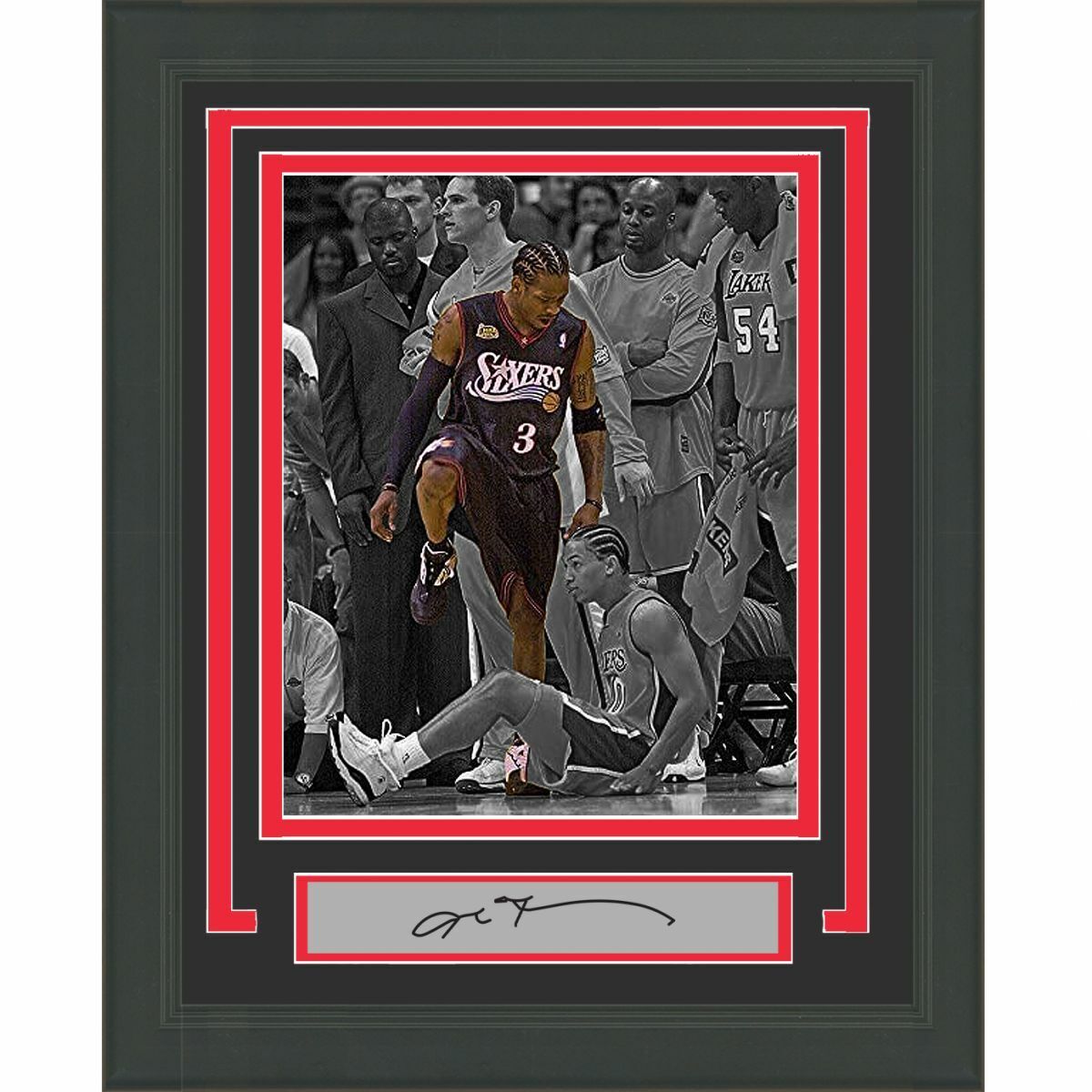 Framed ALLEN IVERSON Facsimile Laser Engraved Auto Philadelphia 76ers Photo Poster painting