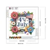 Independence Day Flag and Flowers - Crystal Rhinestone Diamond Painting