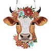2pcs Cow 2D Flat DIY Diamond Painting Set Diamond Art Pendant Wall Door Decor