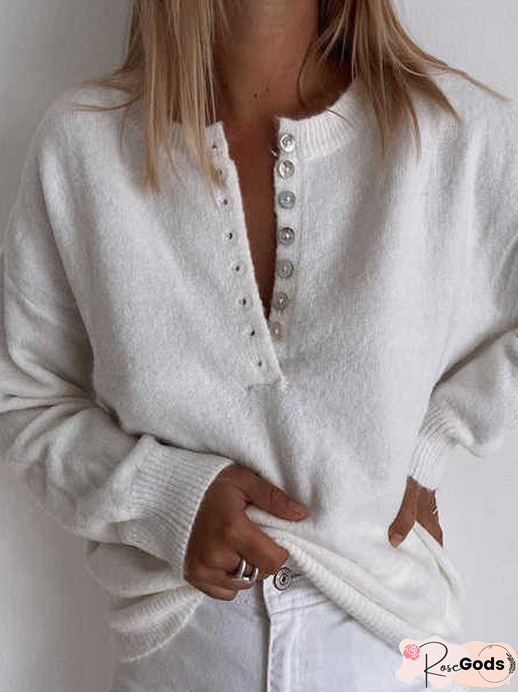 Loosen Acrylic V Neck Sweater