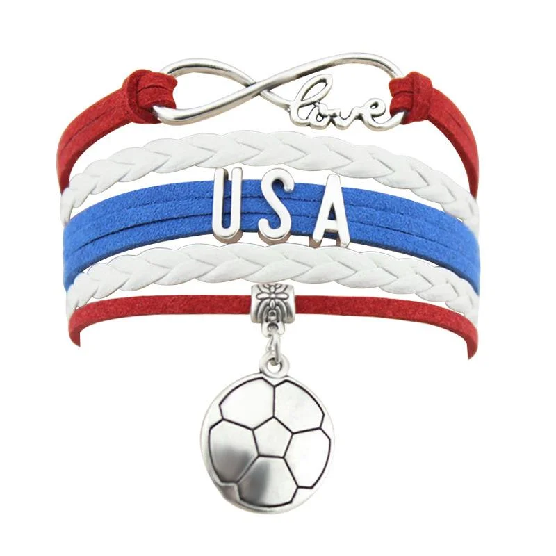 USA Football Multi-Layered Rope Braided Bracelet